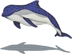 Artistry In Mosaics Bottlenose Dolphin Upward with Shadow Porcelain Pool Design 40" x 51"
